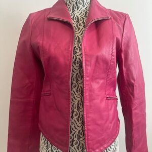 OXYHO Sorento genuine leather barbie pink jacket